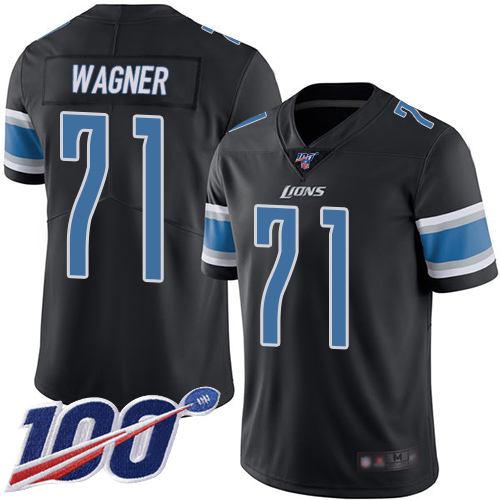 Detroit Lions Limited Black Men Ricky Wagner Jersey NFL Football 71 100th Season Rush Vapor Untouchable